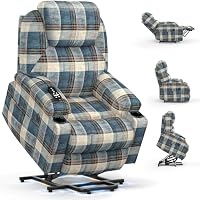 BareTay Recliner Armchair Lift Chair For the Elderly, Power Recliner Chair with Massage & Heat, Extended Footrest, Type C+USB Ports, 2 Cup Holders, Dual Side Pockets Reclining Chairs Lounge Sofa