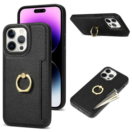 Étui iPhone 8/7/SE idéal pour vos sorties avec porte-carte et anneau noir