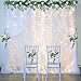 White Tulle Backdrop Curtain with Lights String for Parites 10×8ft Sheer Backdrop Curtains White Curtain Backdrop for Wedding Baby Shower Birthday Party Photo Shoot Decorations(2 Panels 10ft×8ft)