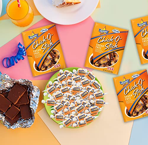 Chick O Sticks Sugar Free Candy - 6 Pack Bulk Individually Wrapped Sugar Free Chico Sticks Candy, Low Carb Snacks, With Nosh Pack Mints #TOP3