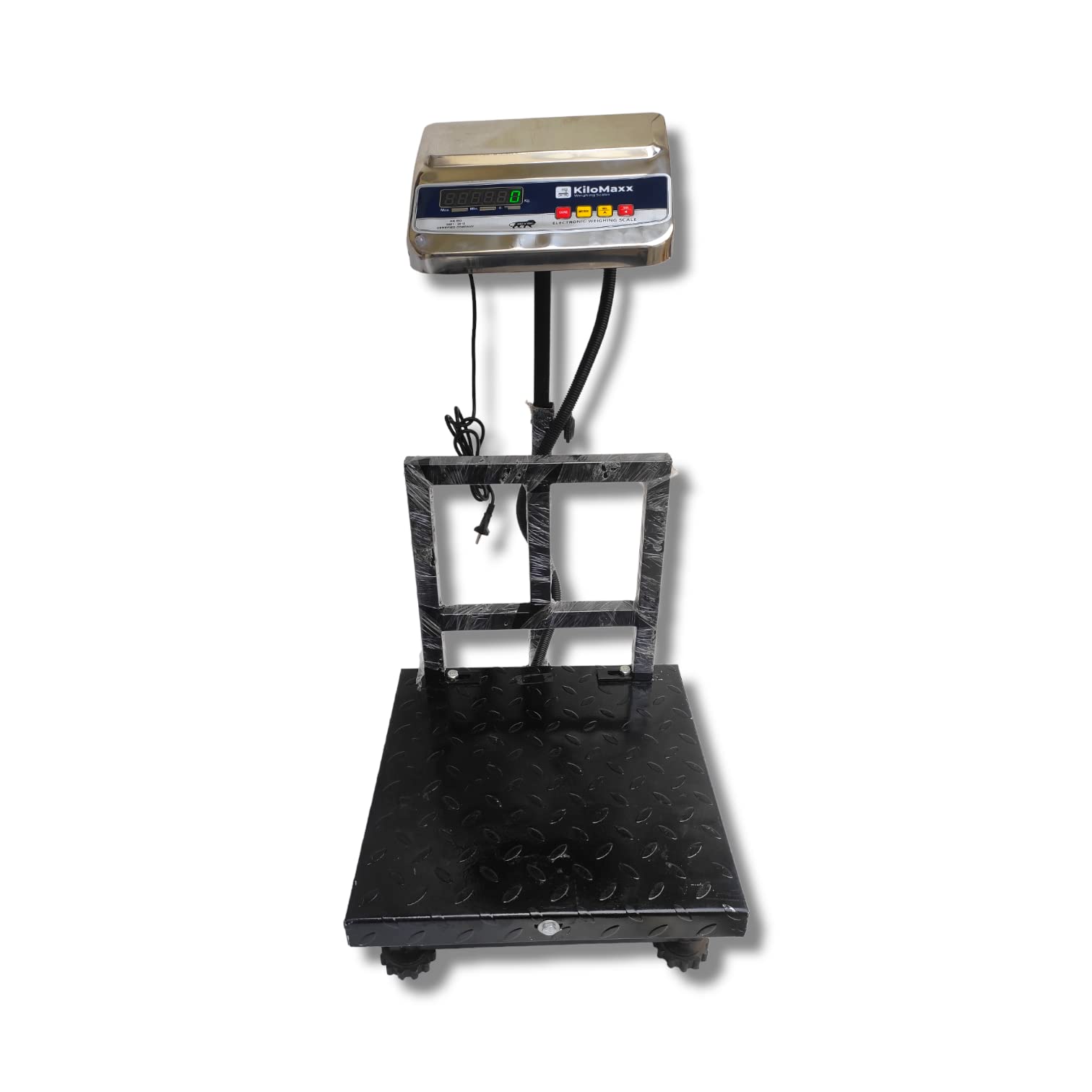 KiloMaxx KM-18, Weight Scale Capacity 100kg x 10g Pole Weighing Machine for Retail Shops, Kirana Shop, Factories, Kitchen and Commercial Purposes (14 * 14", Ms Plate)