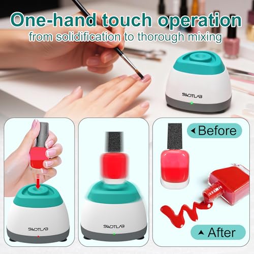Image of Mini Vortex Mixer with Touch Function for Lab Nail Polish (Green) | 3s Fast Mix DC Brushless Motor, Touch Auto-Stop, Anti-Slip Quiet, Compact Portable, for Nail Lash Glue Lab Paint Tattoo Ink