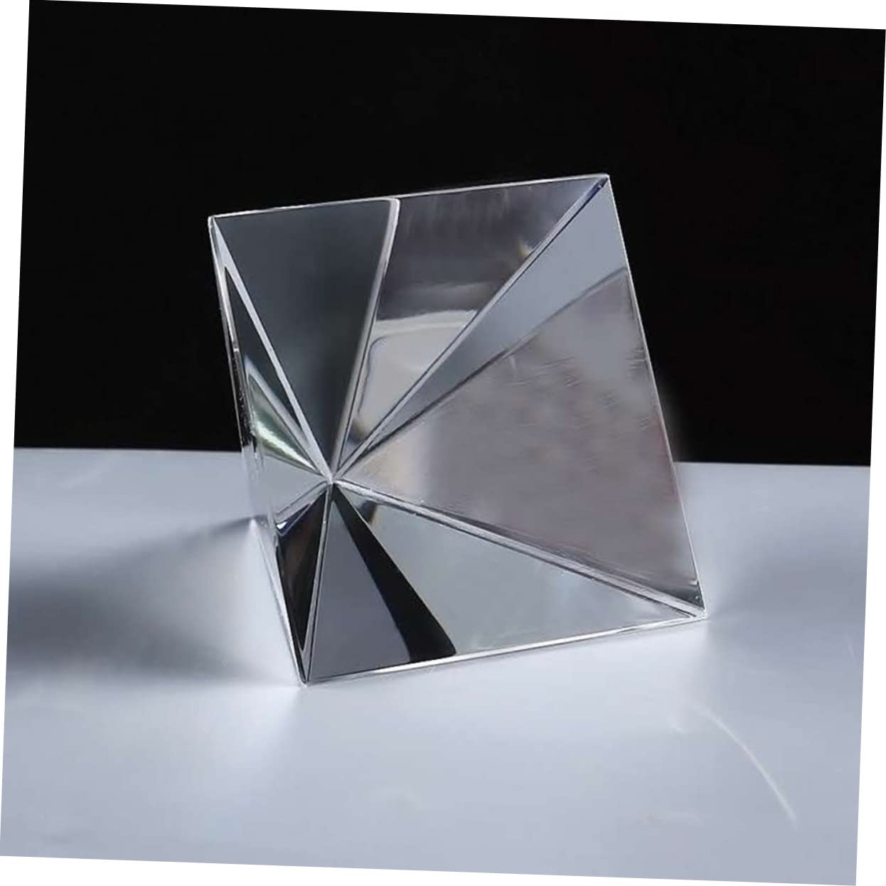 Prisma de Cristal Pirámide de Cuatro Lados de Vidrio Óptico 100 Mm | 1 Pieza, Experimento Óptico E Investigación del Iris, Adorno de Escritorio y Meditación