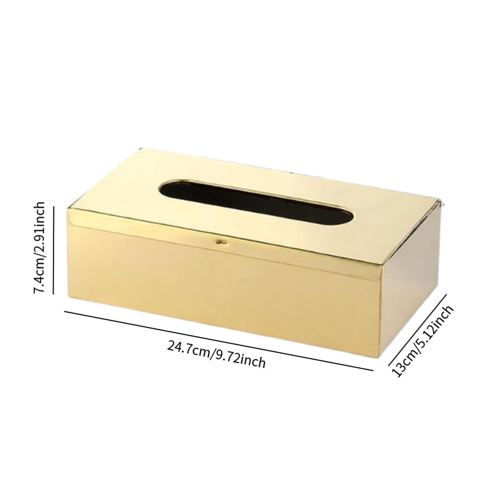 Caja de Pañuelos de Acero Inoxidable Resistente a La Corrosión, Dispensador de Servilletas Rectangular, Almacenamiento Práctico para Manteles Individu, Gloden, Individual
