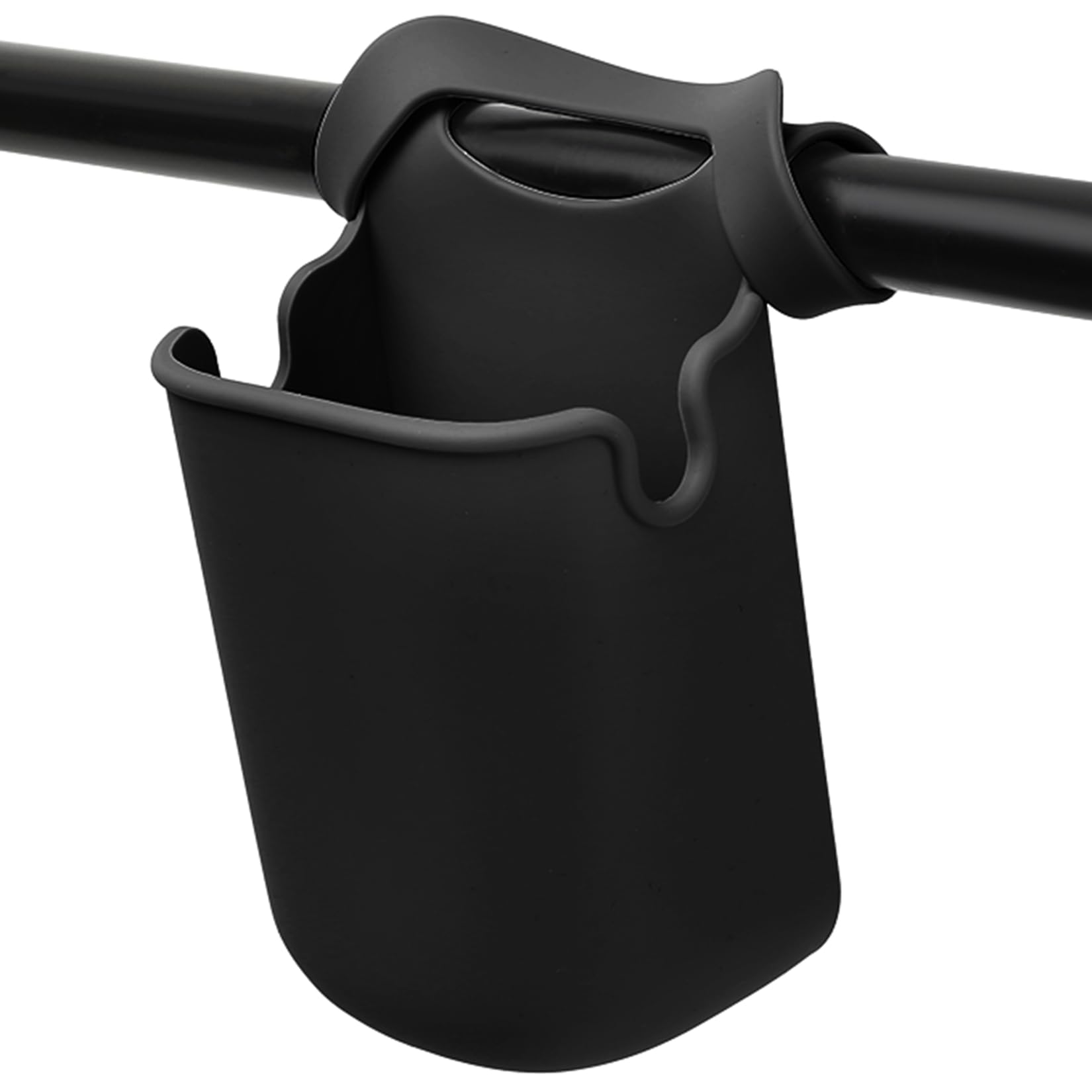 Getränkehalter Kinderwagen, Fahrrad Becherhalter Kinderwagen, Universal Flaschenhalter, Silikon Fahrrad Tassenhalter, Telefonhalter für Kinderwagen, Fahrrad, Walker, Laufband (Schwarz)