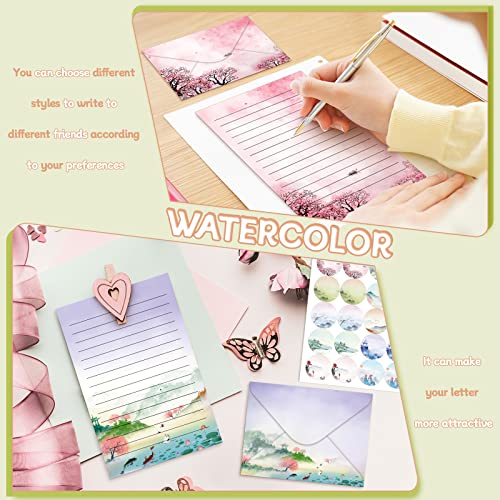Image of TaoBary 160 Pcs Ink Painting Stationery Paper and Envelopes Set