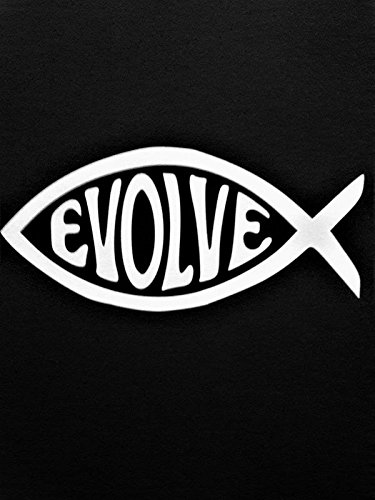 Chase Grace Studio Evolve Fish Evolution (2 Pack) Vinyl Decal Sticker|White|Cars Trucks Vans SUV Laptops Wall Art|5" X 2.5"|CGS815