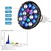 LED Aquarium Lights Bulb 18W Saltwater Fish Tank Light Full Spectrum Aquatic Plants Grow Lamp Refugium Light with UV Blue White Red Green LEDs Reef Lights for Coral Marine Algae Turtle Habitat