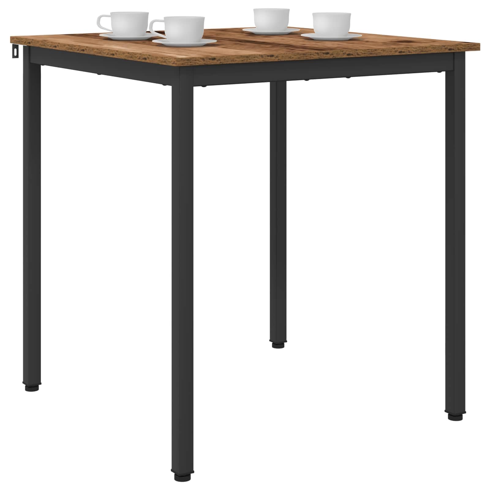 Table à manger 70 x 70 x 75 cm en bois avec structure en métal, table moderne pour cuisine et salle à manger, robuste, peu encombrante et facile à nettoyer, intérieur pour salon et restauration
