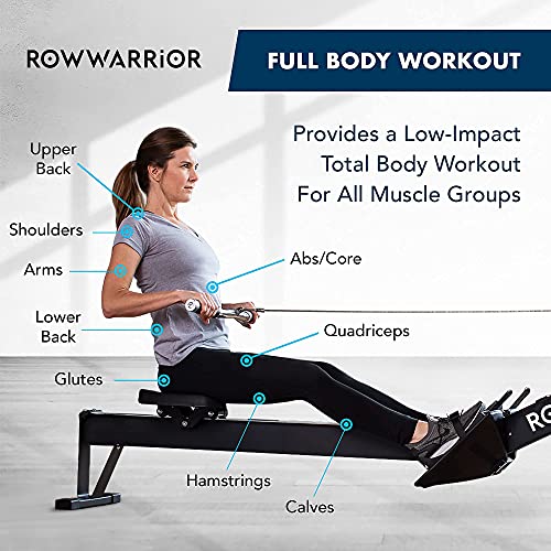 AirRow Fitness Rowing Machine – Rower Exercise Equipment for Gym and Home Use – Fitness and Cardio Trainer for Total Body Workout – Real Time Data Display – Stamina and Endurance Workout