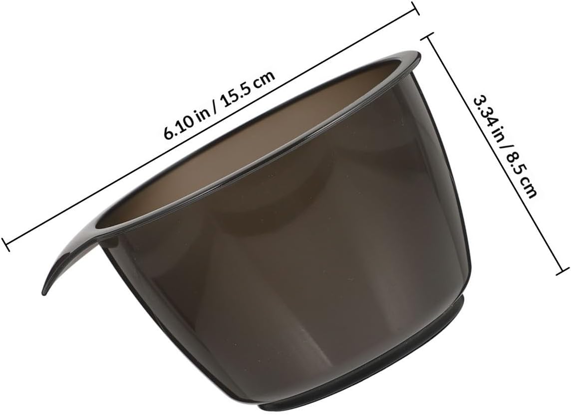2pcs Plastic Hair Color Mixing Bowls Handle for Home and DIY Use, Coffee Color, Space Saving and Easy to Clean Hair Dye Bowls