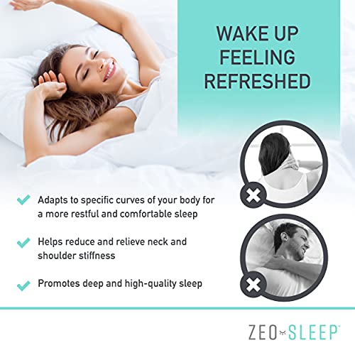 Zeo-Sleep Memory Foam Pillow - Reversible Orthopedic Pillow Supports Neck, Head And Shoulders - Firm Pillow For Back, Stomach And Side Sleepers - Pillow For Neck And Shoulder Pain #TOP2