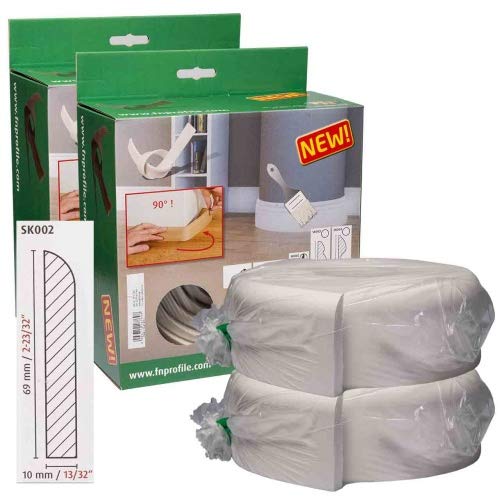 2 x Biegesockelleiste SK002 10x69mm weiß