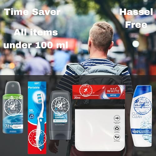 Travel Size Toiletries Essentials Set for Men, Holiday Mini Travel Toiletries Set, All In A Hubsidia Airport Approved Travel Bag - Image 5