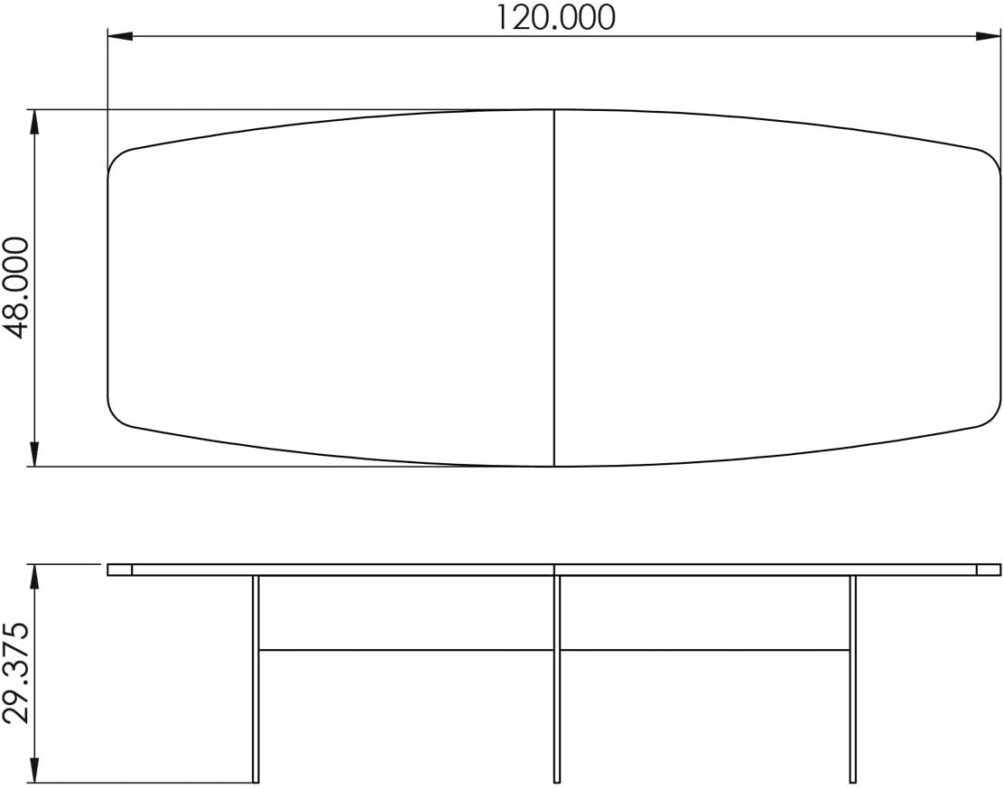 120-Inch Boat Shaped Conference Table - Mocha : Office Products