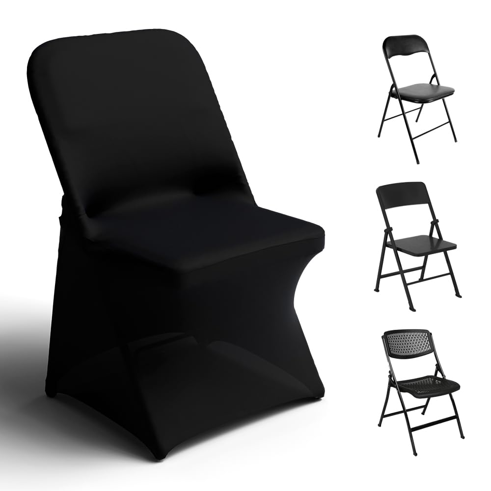 Trlyc Black Spandex Chair Covers 50 Pcs for Wedding Party