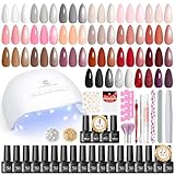 PEACECOLOR 44 Pezzi Kit Semipermanente Unghie, 22 Colori Smalti Semipermanenti per Unghie ...