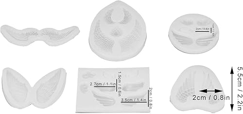 Miniatura 2 de Pssopp 6 piezas de silicona de ala de ángel, caramelo de silicona de ángulo para decoración de pasteles, bandeja de chocolate, dulce de azúcar