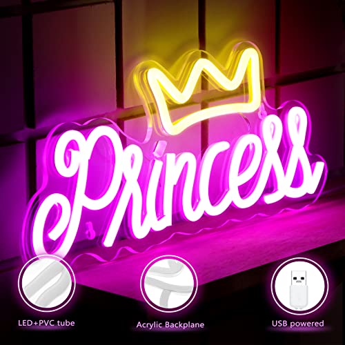 Crown Neon Signs For Wall Decor Princess Led Neon Light Hanging Led Signs For Bedroom Wall Decorative Led Wall Sign With Usb Power For Kid Teen Boys Girls Room Wedding Party Bar Christmas Gift #TOP2