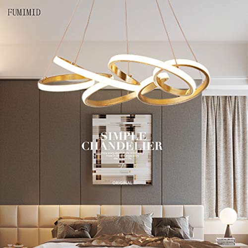 Hanglamp LED Woonkamer Kroonluchter Moderne Afstandsbediening Dimbare Hanglamp Creatieve Ring Design Hanglamp Hoogte Verstelbare Binnenverlichting Slaapkamer Eetkamer Hanglamp,Goud,L95CM Hanglamp LED Woonkamer Kroonluchter Moderne Afstandsbediening Dimbare Hanglamp Creatieve Ring Design Hanglamp Hoogte Verstelbare Binnenverlichting Slaapkamer Eetkamer Hanglamp,Goud,L95CM