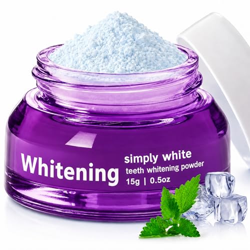 Purple Teeth Whitening Powder Color Correcting Tooth Powder for Yellow Tone Appearance Breath Freshening Whitening Powder for Coffee Tea & Wine Stains Daily Brushing Purple 15g