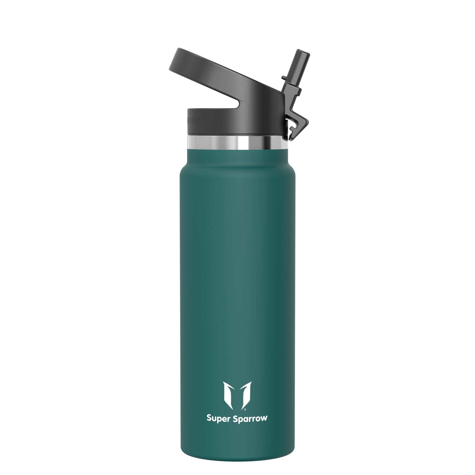 Super Sparrow Water Bottle Insulated - 1000ml - Wide Mouth Metal Bottle - Wide Mouth SwivelSip Flask - BPA Free, Leak Proof - Ergonomic Straw Water Bottles for Work, Gym, Travel, Sports