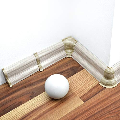 DQ-PP Innenecke 52mm PVC Eiche weiß Laminatleisten Fussleisten aus Kunststoff Dekore