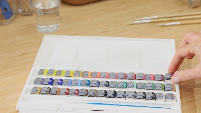 Winsor & Newton acquerelli Cotman Confezione Tascabile Sketchers 12 mezzi Godets & Pentel Xfrh Aquash Water Brush Pennello con Serbatoio Riempibile 3 Pezzi Punta Fine/Media/Grande