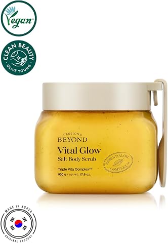 PASSION & BEYOND Vital Glow Tuzlu Vücut Peelingi Vitamin C E B12 Çift Tuz Arındırıcı Scrub 500 g