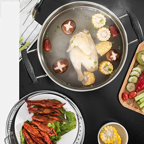IkErna Stainless Steel Saucepan with Lid,Sauce Pan,Cooking Pot with Steamer Basket/28Cm - Image 3