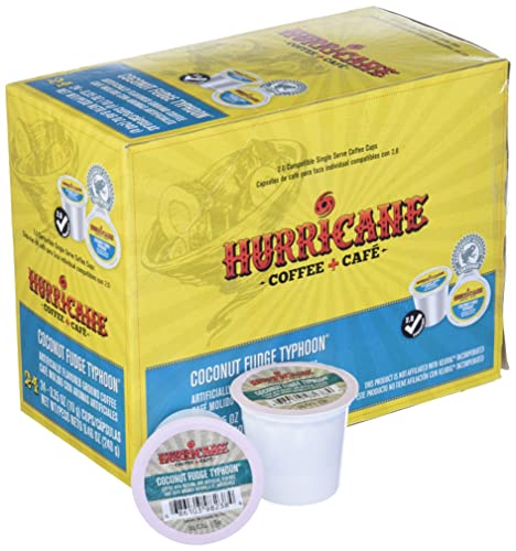 Hurricane Coffee & Tea Coconut Fudge Typhoon Single Cup Coffee For Keurig K Cup Brewers, 24Count #TOP1