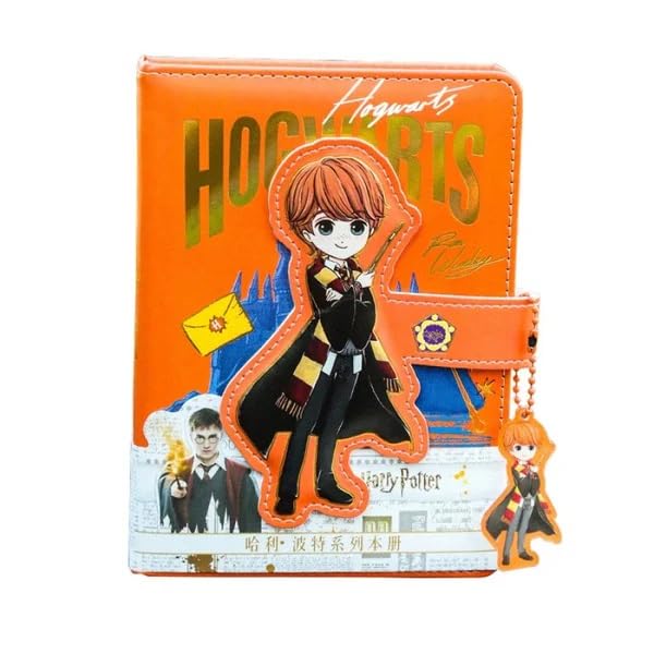 Image of BOEJOY Gifts - Harry Potter Inspired Lock Diary with Magnetic Snap | 1 Pc A5 Notebook | Cute Cartoon Design | Lined Pages | Gift for Kids, Teens & Fans (Ron)