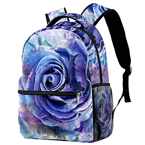 Sac à dos voyage motif roses anti-fuite avec poche gourde intégrée