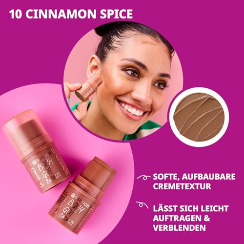 essence baby got bronze bronzing stick 10 cinnamon spice – Cremiger Bronzer für einen sanft gebräunten Look – Leicht zu verblenden – Vegane Kosmetik – 5,5 g