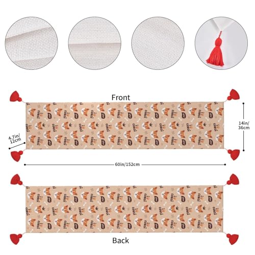 Chemin de table cadeau anniversaire motif chien mignon et rigolo - 5