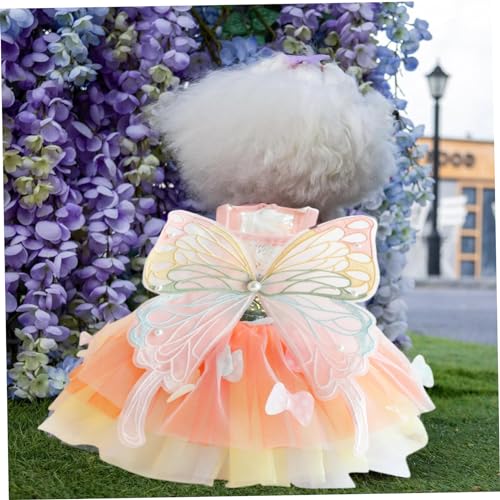 Vestido para cachorro, lindo vestido de princesa de borboleta, vestidos de algodão para cães pequeno