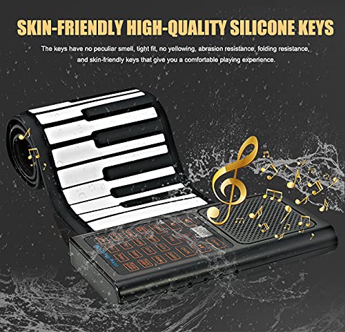 61 Keys Roll Up Piano Keyboard, Portable Piano With Storage Bag, Foldable Keyboard Travel Piano for Kids and Adult - Thumbnail 7