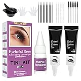 DAHPURE Brow and Lash Color Kit with Natural & Instant Results Safe Ingredients Easy to Use for DIY and Salon Use (Black)