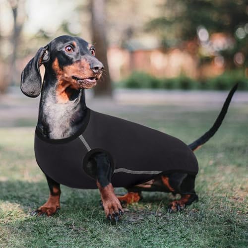 Hjyokuso Fleece Pullover für Dackel Größe M - Warme Hundesweatshirts, Elastische Kleidung für Mittelgroße Hunde