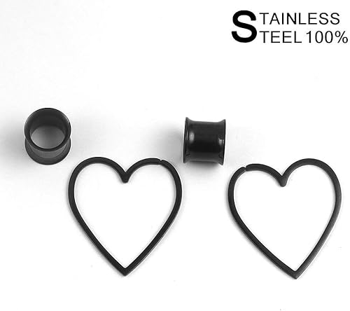 Miniatura 3 de Casvort 2 piezas de 0.315 in - 0.984 in hipoalergénico de acero inoxidable 316 apertura estética túneles perchas dilatadores de oreja, dilatadores