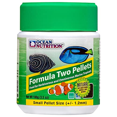 Ocean Nutrition Formula Two Pellets – Fish Food for Herbivorous & Omnivorous Marine Tropical Fish, High Protein(40%) – 3.5 oz (100 g) Small Pellets