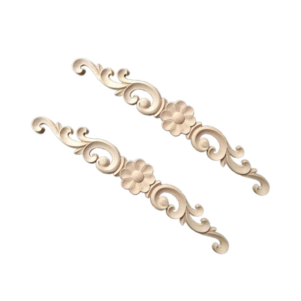 Holzornament Set 2 Stück - Geschnitzte Applikationen Für Möbel