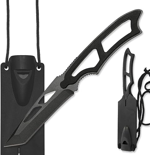 Cuchillo de cuello Tantoi negro de 7.5"