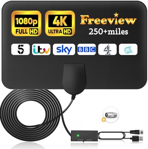 Antenna Interna Raggio 300 Miglia Antenna TV Digitale Da Interno Esterno 300 Miglia Di Raggio 4k 990553 - Foto 2