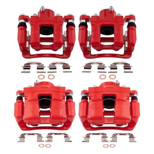 Image of TRQ Front and Rear Brake Caliper Set Performance Coated Brackets Compatible with 2011-2015 Hyundai Sonata 2011-2015 Kia Optima