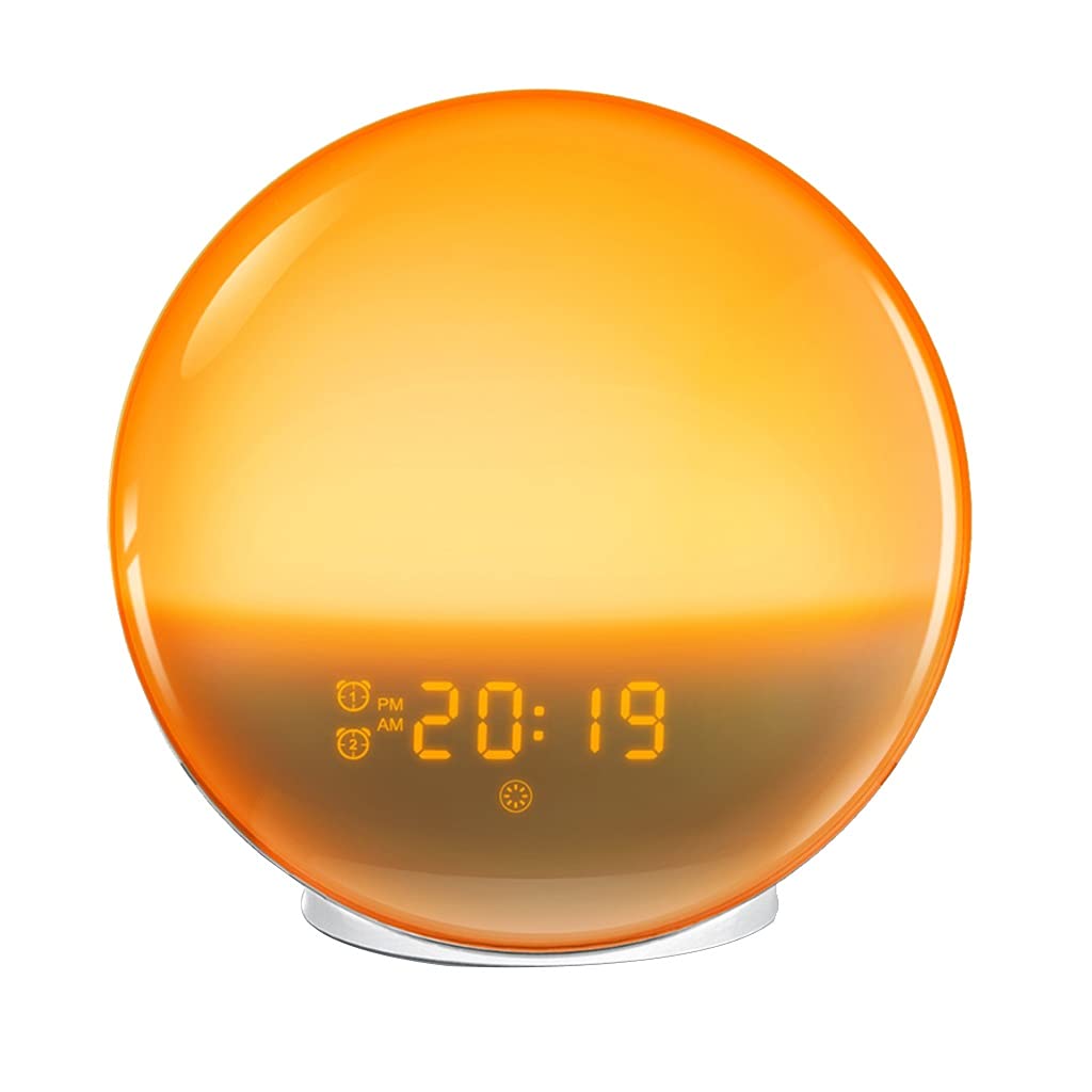 Wake Up Light Sveglia di Simulazione di Alba Orologio Digitale a LED con 6 Suoni Naturali e Funzione Snooze Leggerezza Regolabile per Bambini e Adulti