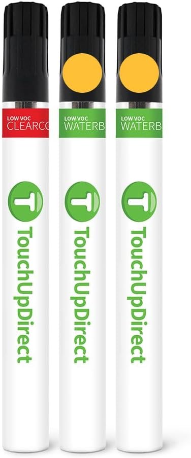 TouchUpDirect RH Yellow Splash Metallic Tricoat Compatible with Ford Exact Match Touch Up Paint Brush - Essential Kit