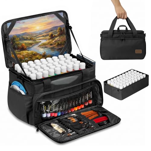 Image of Magicfly Art Bag, Large Paint Storage Bags for Paint Palettes /Brushes /Bottles /Paints, Waterproof Art Supply Bag for Outdoor /Travel /Class /Home, Portable Art Bags for Supplies for Artists & Students