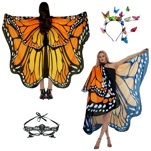 Cape papillon pour soirée Halloween adulte et bal masqué mystérieux