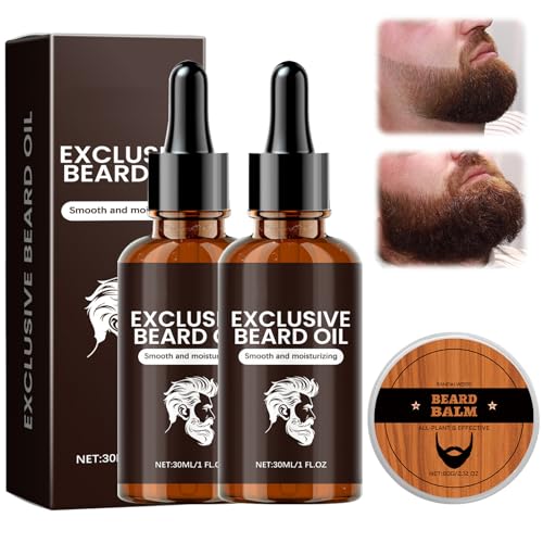 2 Stück Bartöl Herren Bartwuchsmittel Männer Beard Oil Bartpflege Für...